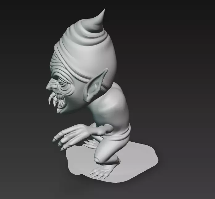 Night Goblin - Stylized Horror Creature 3D Model 3D print model_10