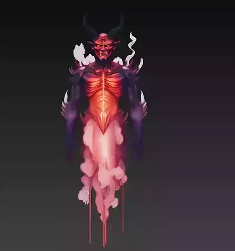 Infernal Wraith - Stylized Demon Spirit 3D Model 3D print model