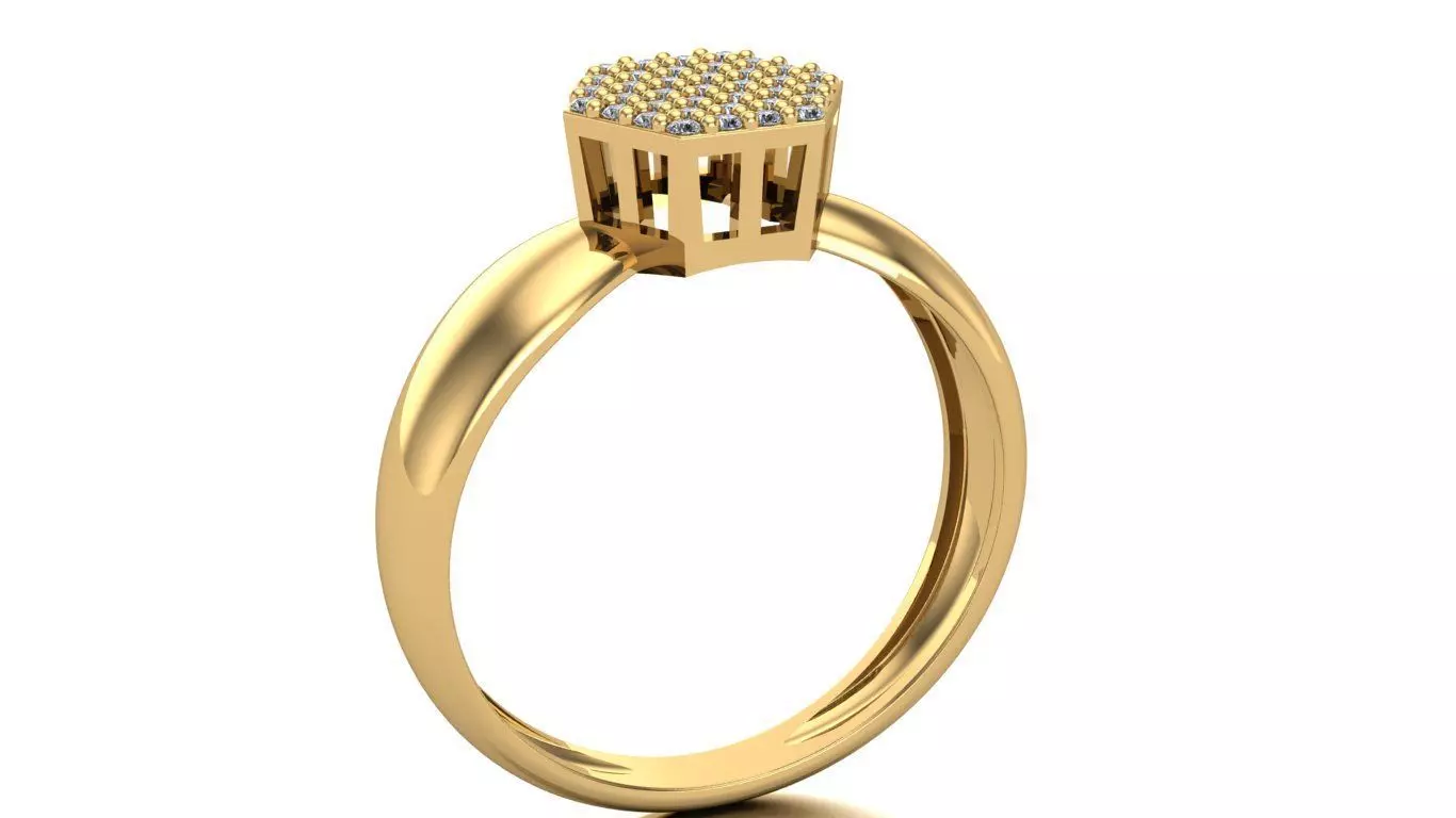 Hexagonal Cluster Ring 3D print model_2