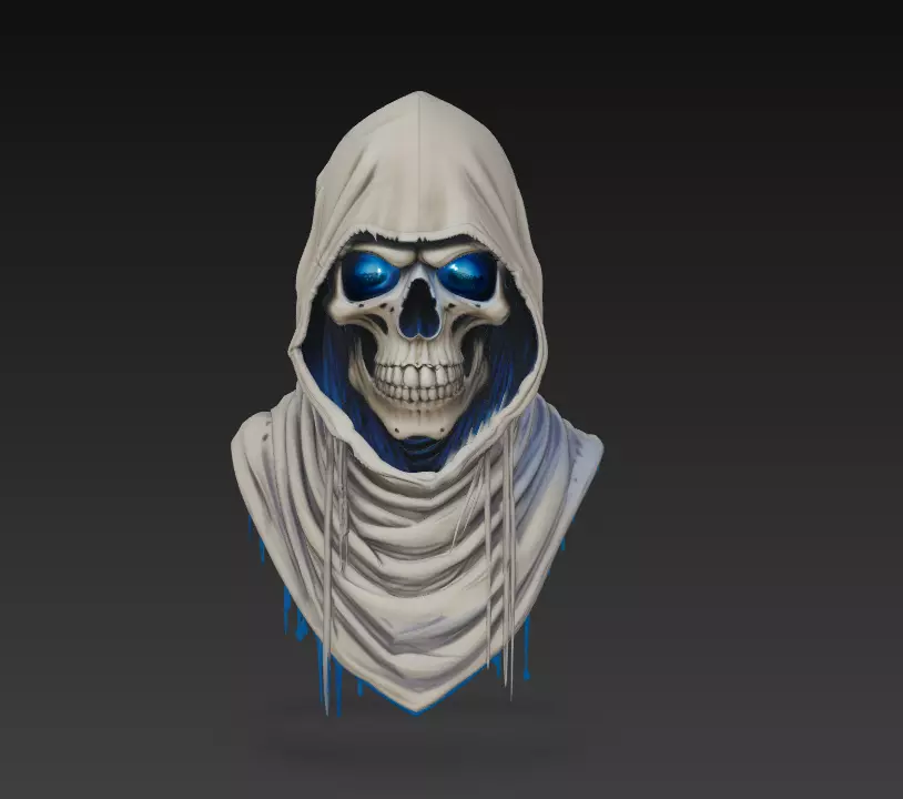 Frost Reaper - Stylized Grim Skull 3D print model_0