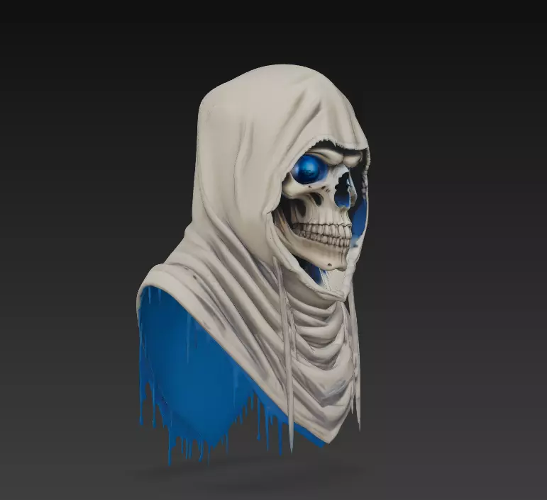 Frost Reaper - Stylized Grim Skull 3D print model_4