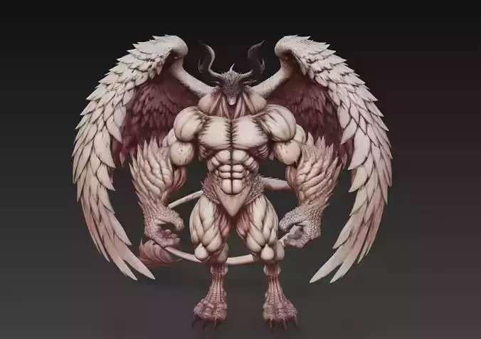 Fallen Seraphim - Demonic Angel Hybrid 3D print model