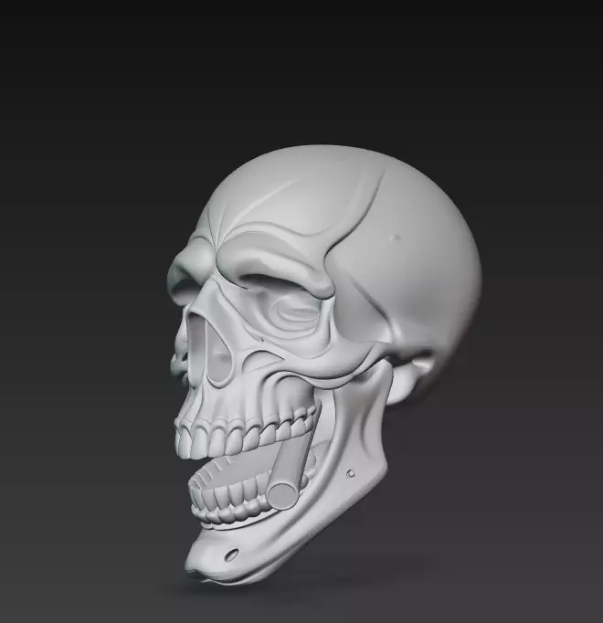 Crimson Smoker - Stylized Red Skull 3D Model 3D print model_11
