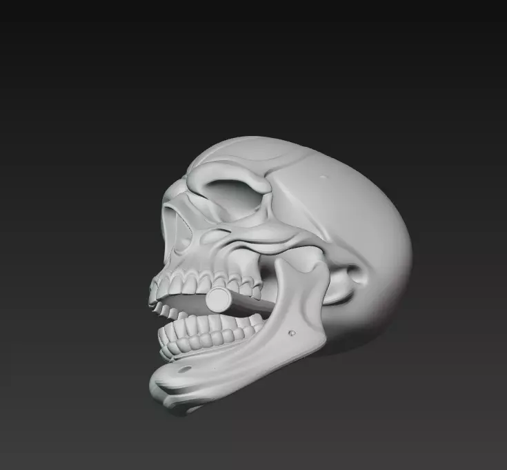 Crimson Smoker - Stylized Red Skull 3D Model 3D print model_8