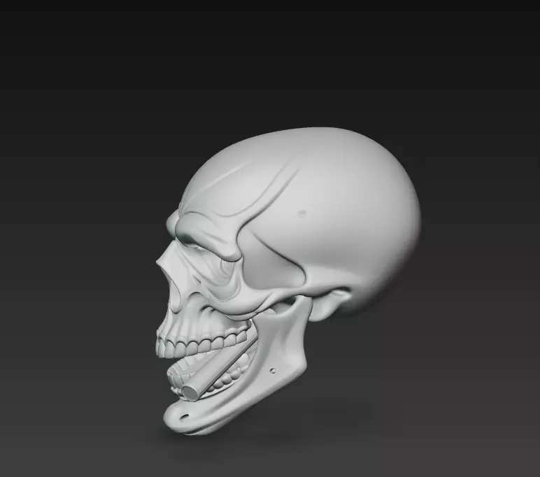 Crimson Smoker - Stylized Red Skull 3D Model 3D print model_7