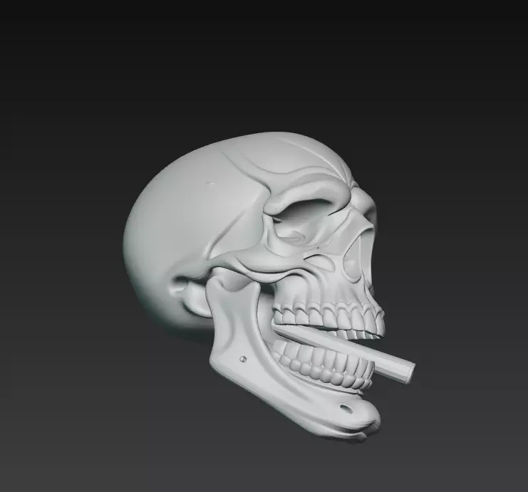 Crimson Smoker - Stylized Red Skull 3D Model 3D print model_12