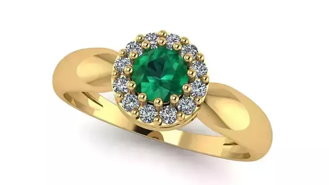 Ring with Brilliant Halo and Central Stone