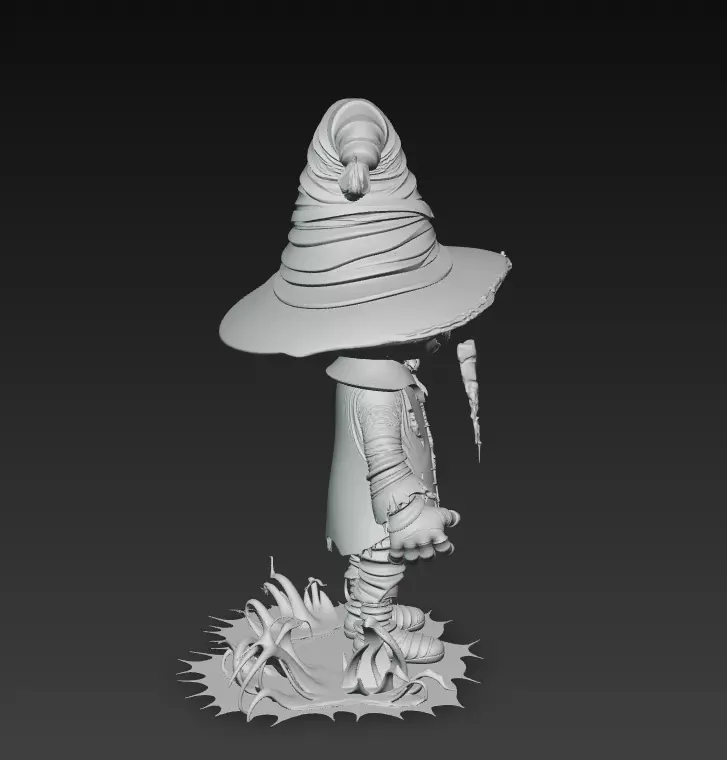 Pumpkinfield Scarecrow - Stylized Halloween Character 3D print model_11