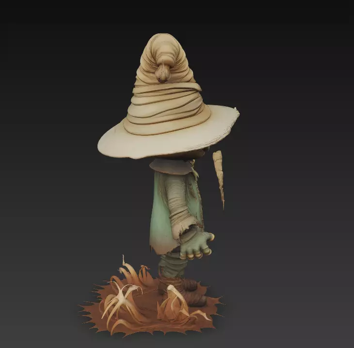 Pumpkinfield Scarecrow - Stylized Halloween Character 3D print model_1