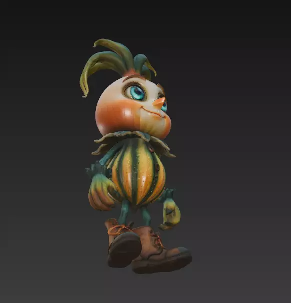 Pumpkin Sprout - Stylized Fantasy Plant Creature 3D print model_3