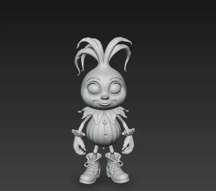 Pumpkin Sprout - Stylized Fantasy Plant Creature 3D print model_7