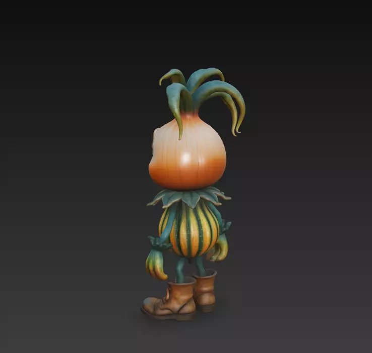 Pumpkin Sprout - Stylized Fantasy Plant Creature 3D print model_5