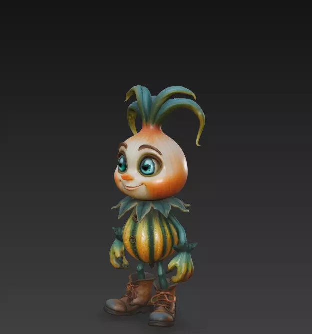 Pumpkin Sprout - Stylized Fantasy Plant Creature 3D print model_2