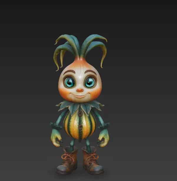 Pumpkin Sprout - Stylized Fantasy Plant Creature 3D print model_0
