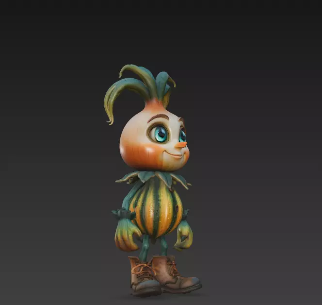 Pumpkin Sprout - Stylized Fantasy Plant Creature 3D print model_1