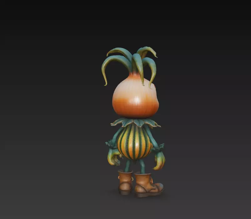 Pumpkin Sprout - Stylized Fantasy Plant Creature 3D print model_6