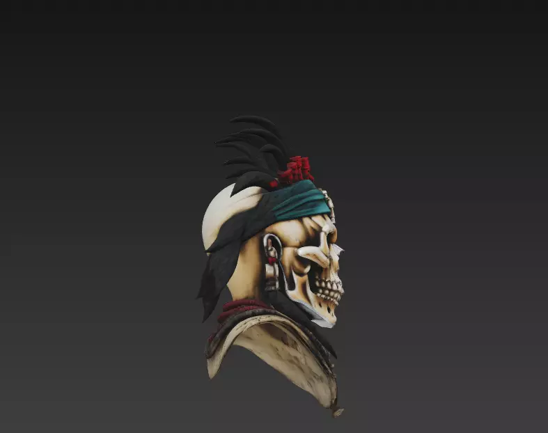 Voodoo Skull Chief - Dark Tribal Warrior 3D Model 3D print model_6