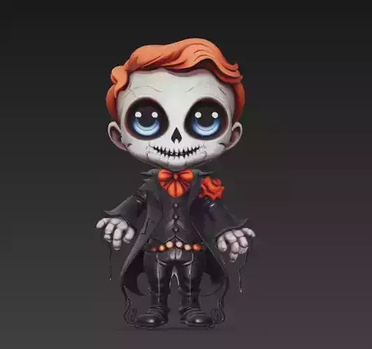 Cute Skeleton Boy - Halloween Figurine 3D Model 3D print model Cute Skeleton Boy - Halloween Figurine 3D Model 3D print model