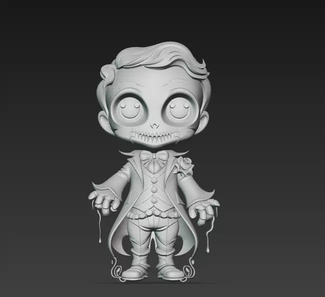 Cute Skeleton Boy - Halloween Figurine 3D Model 3D print model_10
