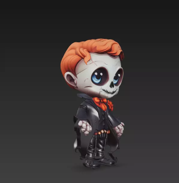 Cute Skeleton Boy - Halloween Figurine 3D Model 3D print model_1