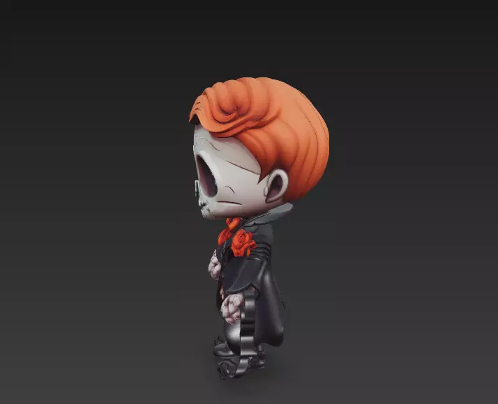 Cute Skeleton Boy - Halloween Figurine 3D Model 3D print model_3