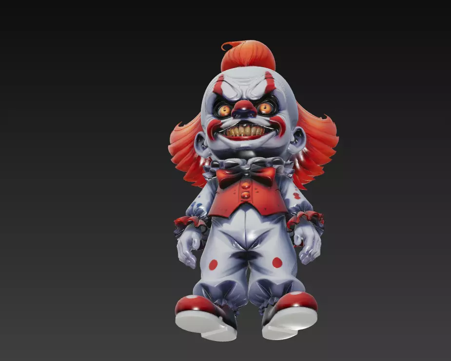 Creepy Clown - Halloween Horror 3D Model 3D print model_4