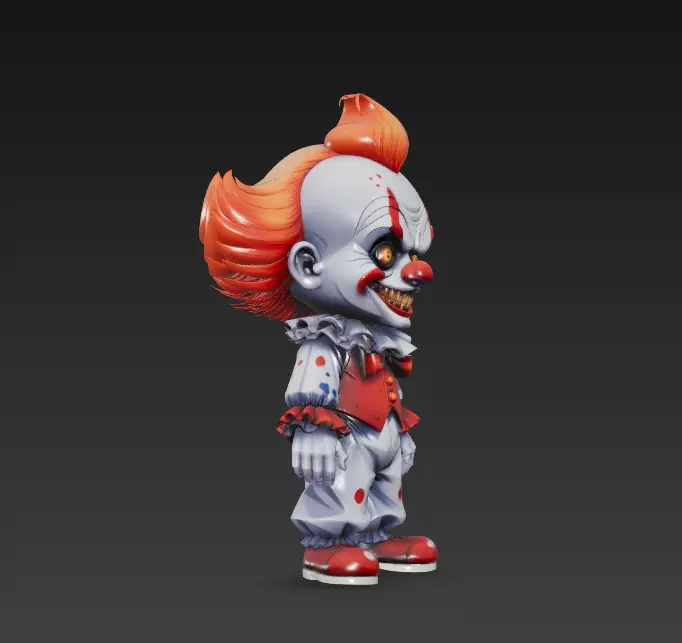 Creepy Clown - Halloween Horror 3D Model 3D print model_5