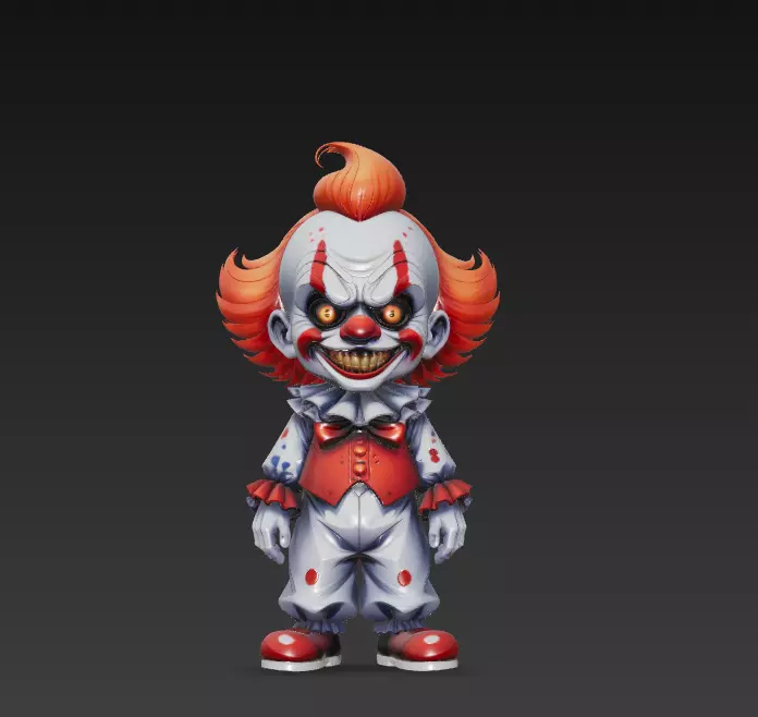 Creepy Clown - Halloween Horror 3D Model 3D print model_0