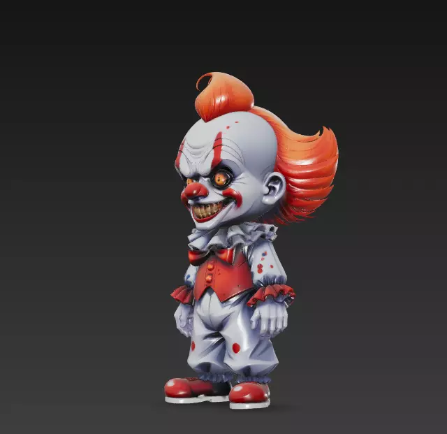Creepy Clown - Halloween Horror 3D Model 3D print model_1