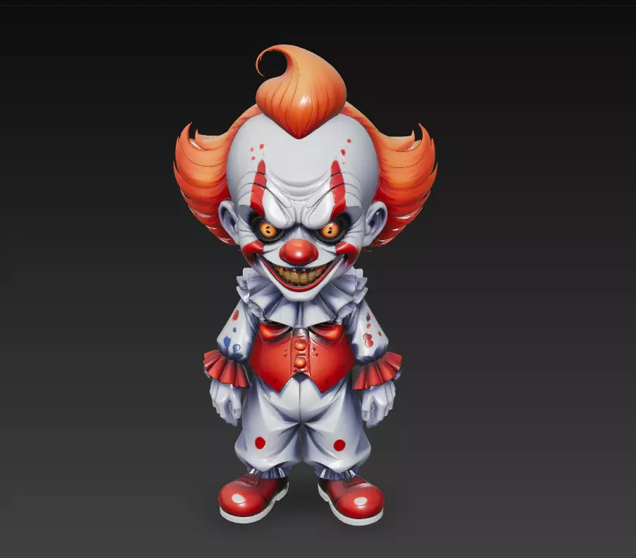 Creepy Clown - Halloween Horror 3D Model 3D print model_3
