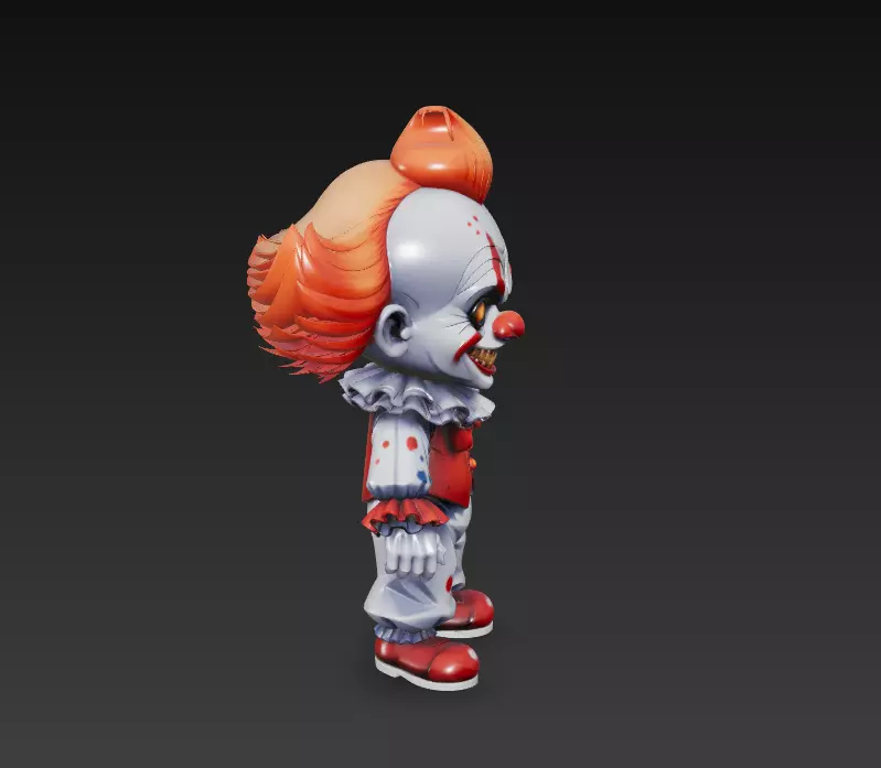 Creepy Clown - Halloween Horror 3D Model 3D print model_6