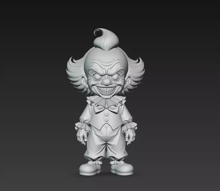 Creepy Clown - Halloween Horror 3D Model 3D print model_12