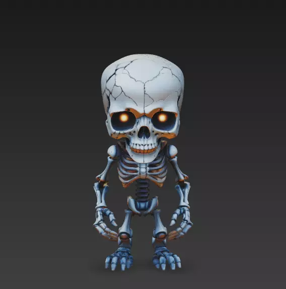 Tiny Skeleton - Halloween Undead 3D Model 3D print model_0