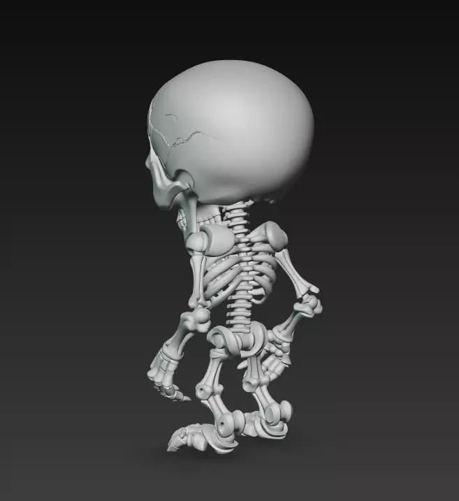 Tiny Skeleton - Halloween Undead 3D Model 3D print model_10