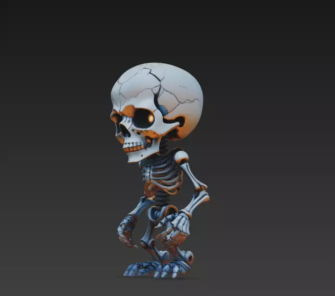 Tiny Skeleton - Halloween Undead 3D Model 3D print model_3