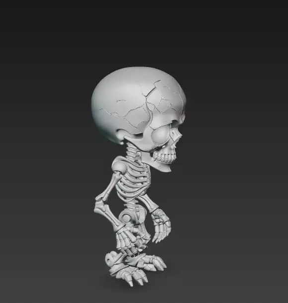 Tiny Skeleton - Halloween Undead 3D Model 3D print model_7