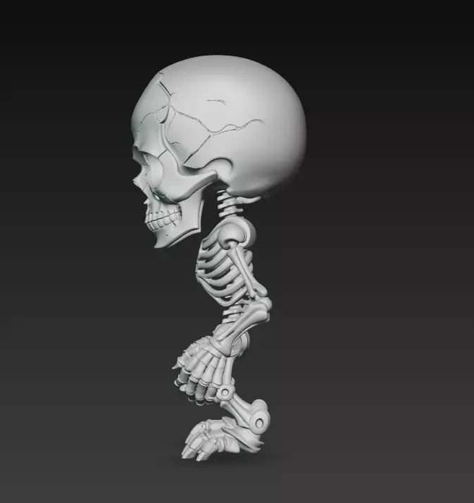 Tiny Skeleton - Halloween Undead 3D Model 3D print model_11