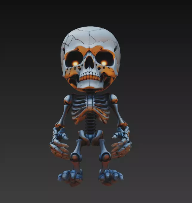 Tiny Skeleton - Halloween Undead 3D Model 3D print model_4