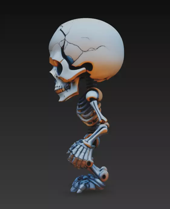 Tiny Skeleton - Halloween Undead 3D Model 3D print model_6