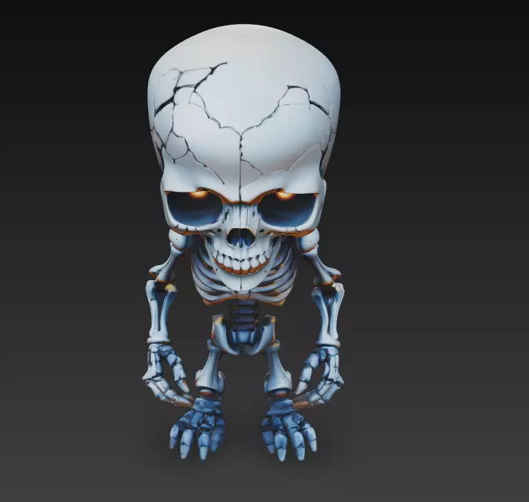 Tiny Skeleton - Halloween Undead 3D Model 3D print model_1