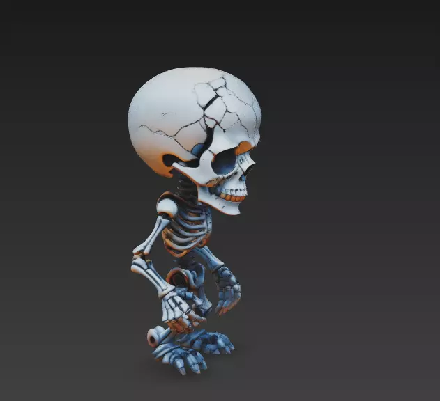 Tiny Skeleton - Halloween Undead 3D Model 3D print model_2