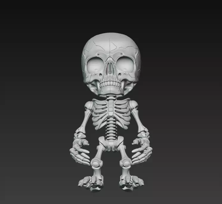Tiny Skeleton - Halloween Undead 3D Model 3D print model_8