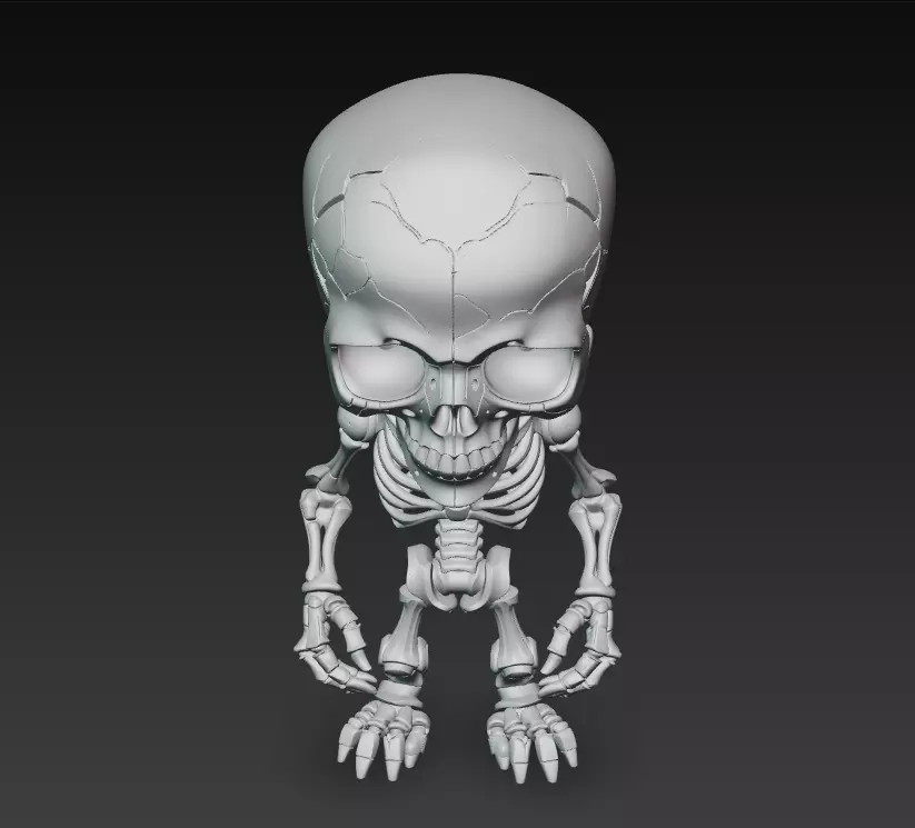 Tiny Skeleton - Halloween Undead 3D Model 3D print model_9