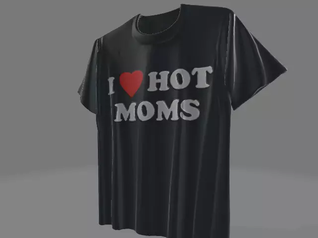 I love hot moms t shirt 3D print model_1