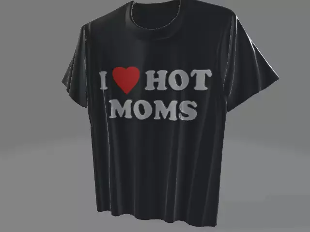 I love hot moms t shirt 3D print model_4