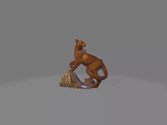 2 wild cat figure 3D print model_0