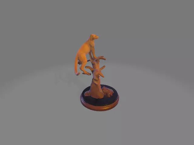 2 wild cat figure 3D print model_9