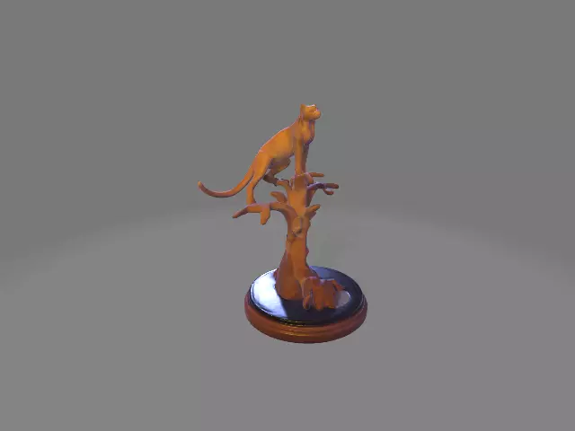 2 wild cat figure 3D print model_4