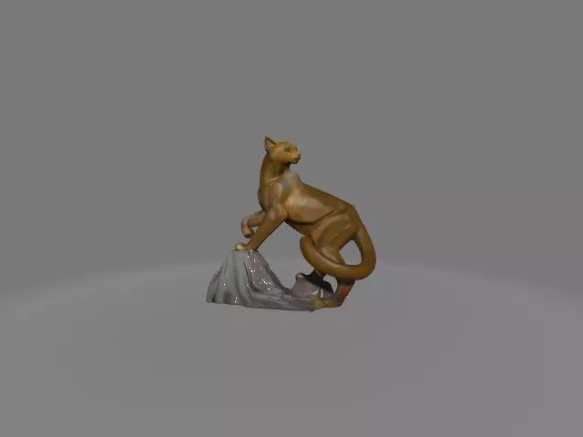 2 wild cat figure 3D print model_3