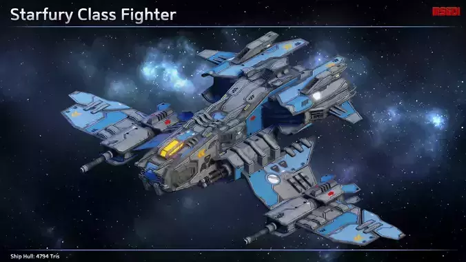 Spaceship Fighter Starfury Low-poly 3D model